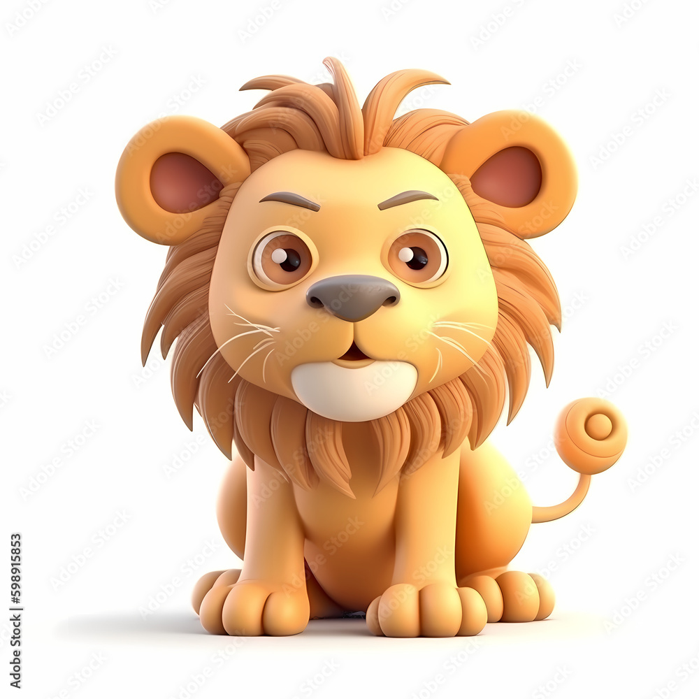 Baby Lion 3D. Generative AI Baby Lion 3D. Generative AI
