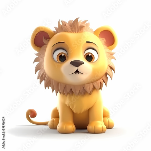 Baby Lion 3D. Generative AI