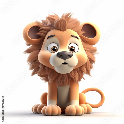 Baby Lion 3D. Generative AI