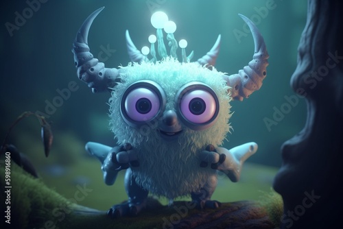 A whimsical illustration of a creature or character from a mythical tale in a magical land, Generative AI