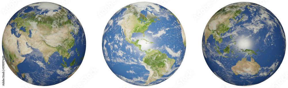 Planet earth from different views Planet earth from different views