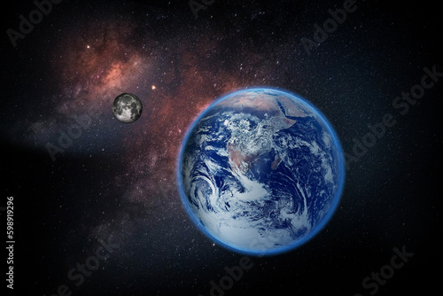Space and planet Earth. Sphere of planet Earth and cloud, People's life. Solar system element. Elements of this image furnished by NASAb