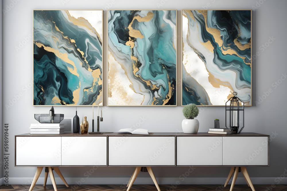 3d abstract marble wallpaper for wall decor. Resin geode and abstract ...