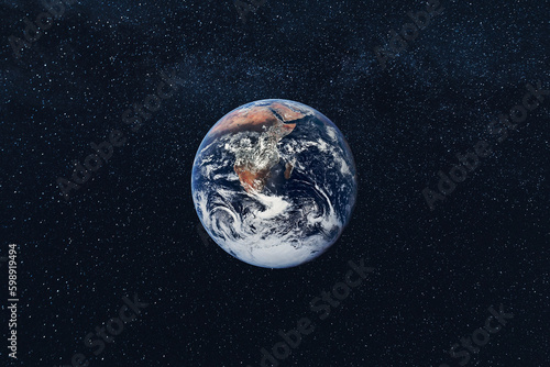 Fototapeta Naklejka Na Ścianę i Meble -  Space and planet Earth. Sphere of planet Earth and cloud, People's life. Solar system element. Elements of this image furnished by NASA
