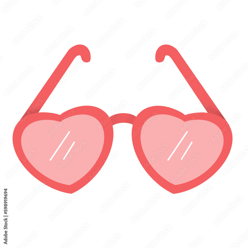 glasses hearts