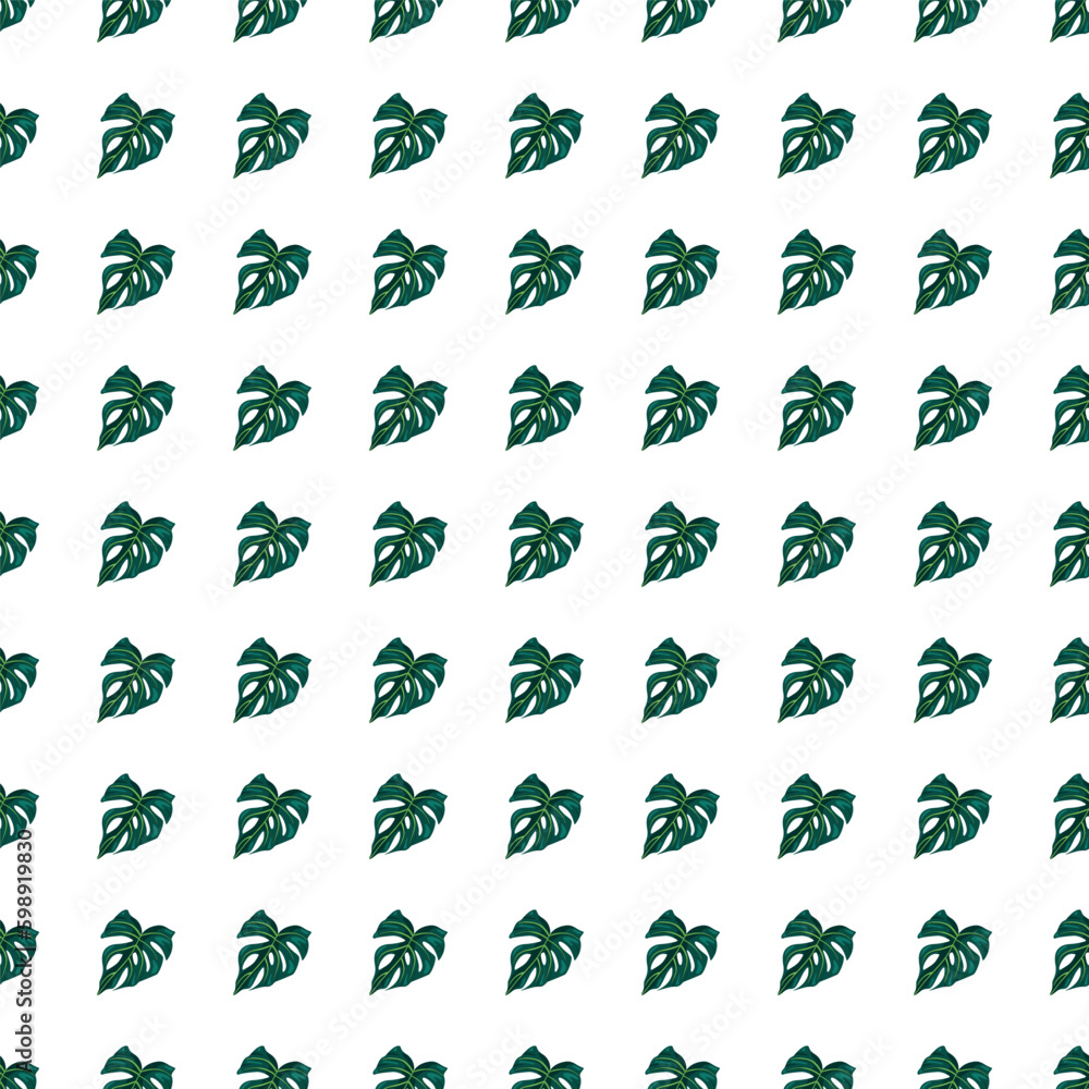 Fototapeta premium Decorative tropical palm leaves seamless pattern. Jungle leaf seamless wallpaper. Exotic botanical texture. Floral background.