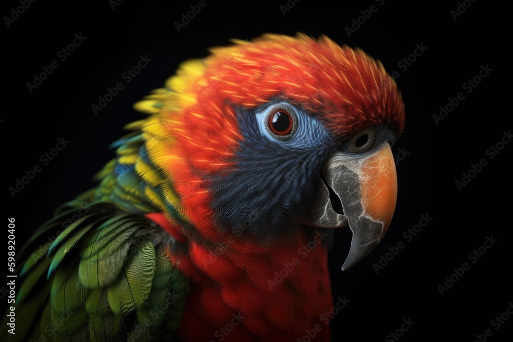 close up of a parrot, ai generative