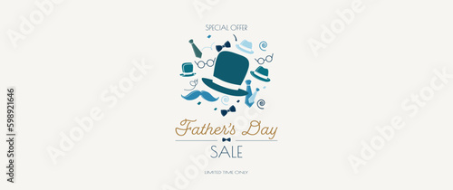 Father's Day sale banner. Modern minimal design.