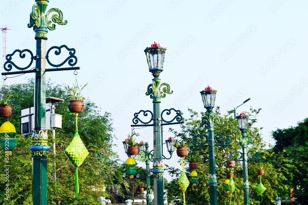 Stockfoto This beautiful and elegant street lighting lamp with a