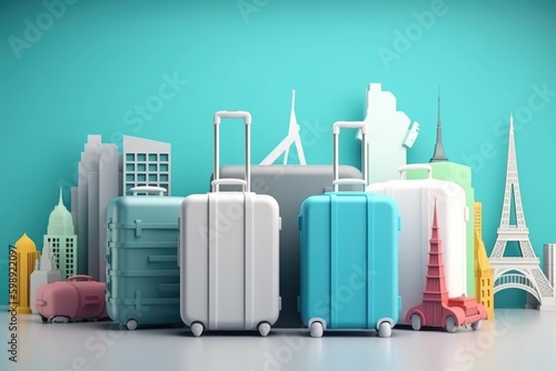  suitcase with luggage, ai generative