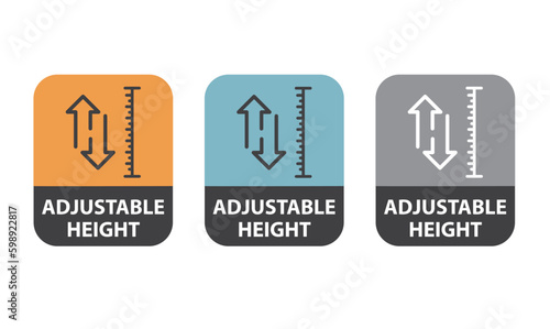Adjustable height - vector, logo, badge, label.