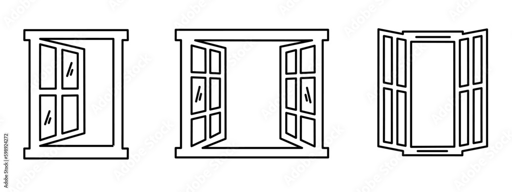 Window icon simple illustration. Window icon set. Illustration for business. Stock vector. Window icon simple illustration. Window icon set. Illustration for business. Stock vector.