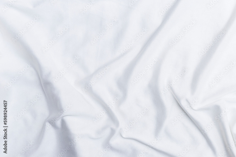 Fototapeta premium White fabric background, waving white cloth texture background
