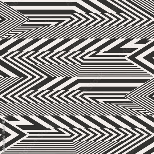 Monochrome Variegated Textured Urban Zigzag Pattern