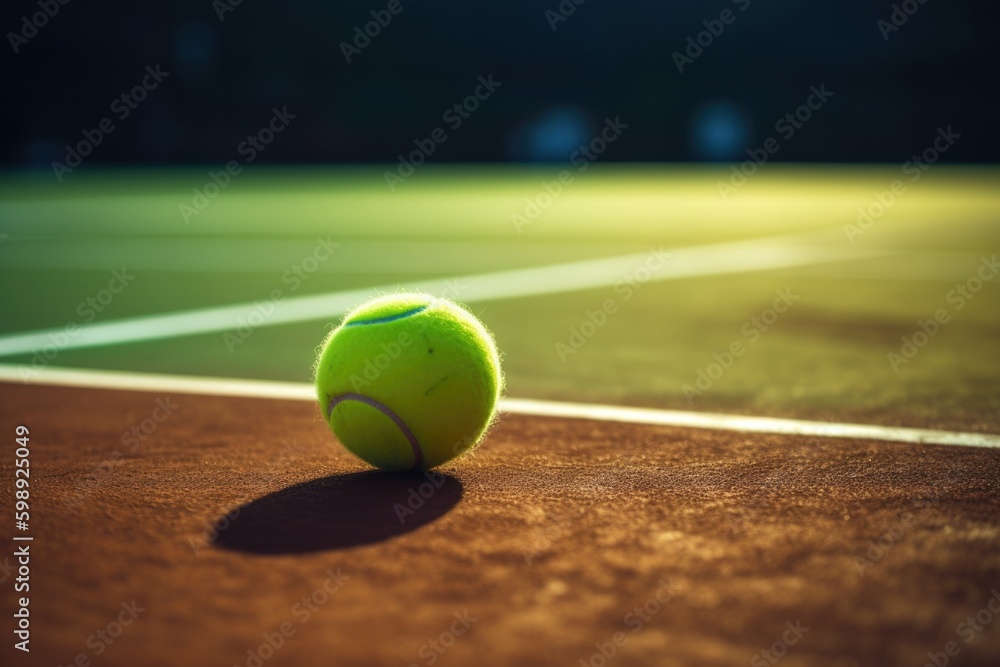 tennis ball on court, ai generative