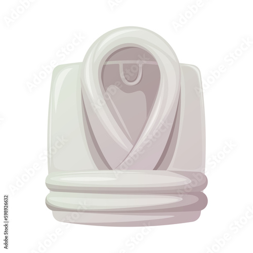 Folded white robe. For use in the bath, at home, in the hotel, in the spa. Cartoon style, trendy vector illustration