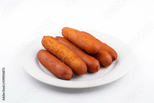 sausage on a white background, ai generative