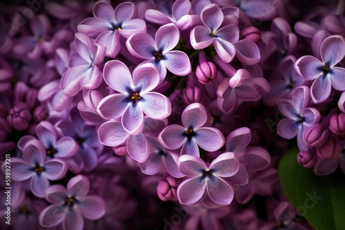 Blooming lilac flowers, ai generative © nataliya_ua