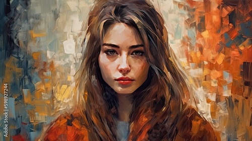 The Emotion and Expression of a Beautiful Girl: A Realistic Illustration Generated by AI