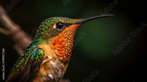 A Close-Up of a Hummingbird’s Feather, Beak and Wing: A Photo Generated by AI