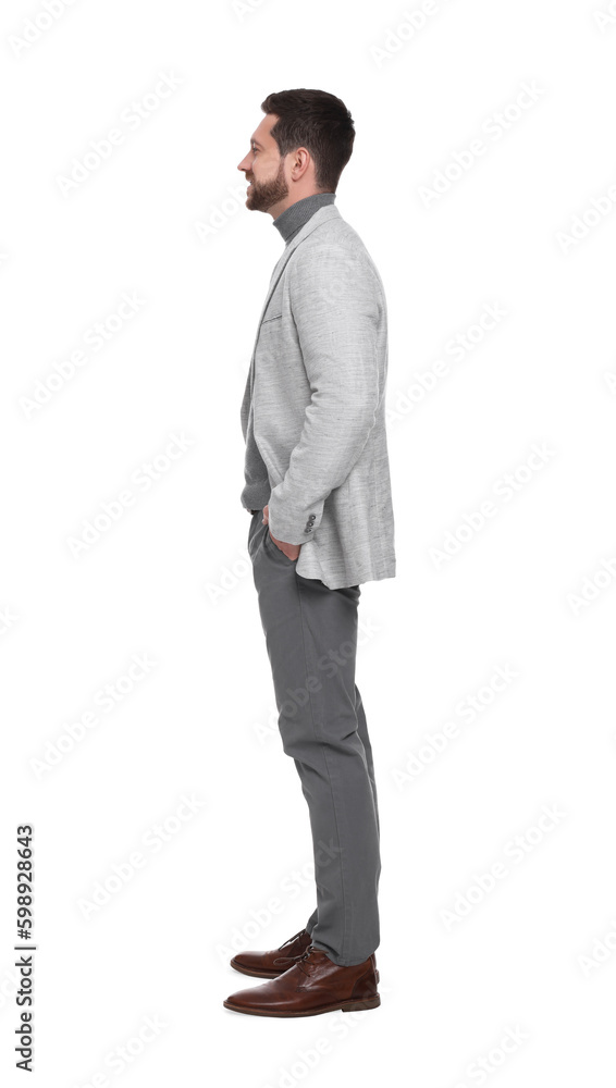 Handsome bearded businessman in suit on white background Handsome bearded businessman in suit on white background