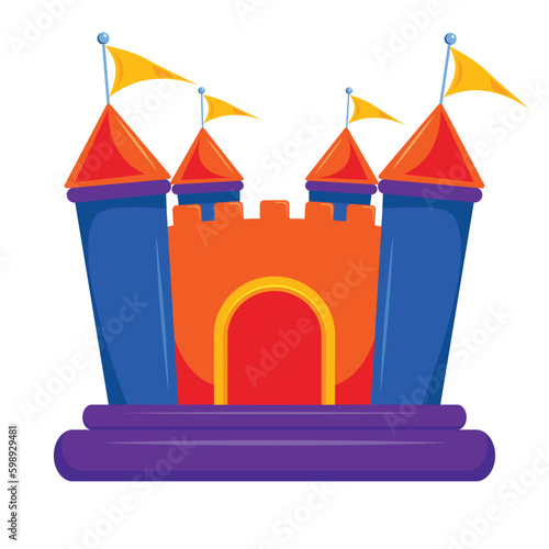 bounce house design vector flat isolated illustration