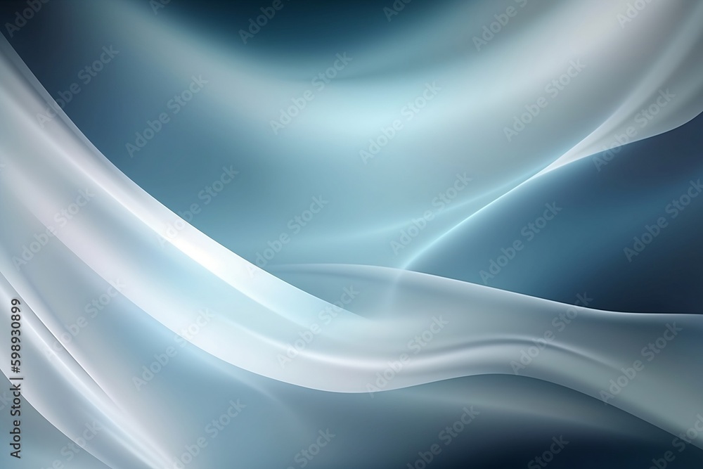 Fototapeta premium White & Blue Silky Smooth Background Generative AI.