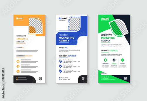 Corporate business event rack card or dl flyer design template