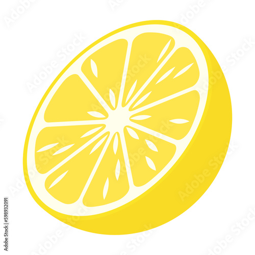 Vector illustration of a lemon on a white background.