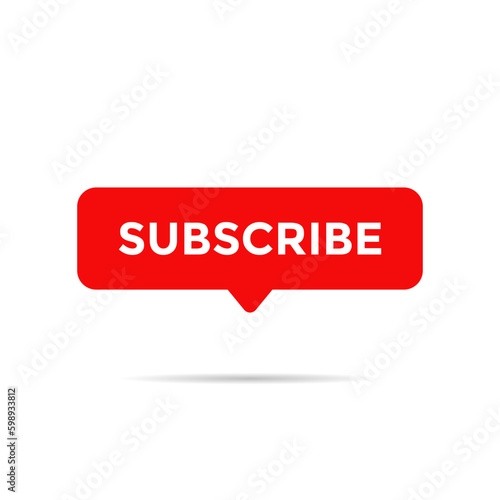Youtube subscribe icon vector. Subscription button in speech bubble