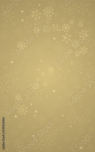 Golden Snowflake Vector Golden Background.