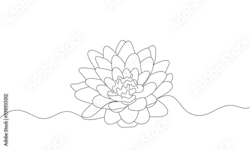 lotus flower , vesak day line art style vector eps 10