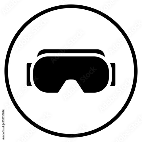virtual reality glasses glyph icon