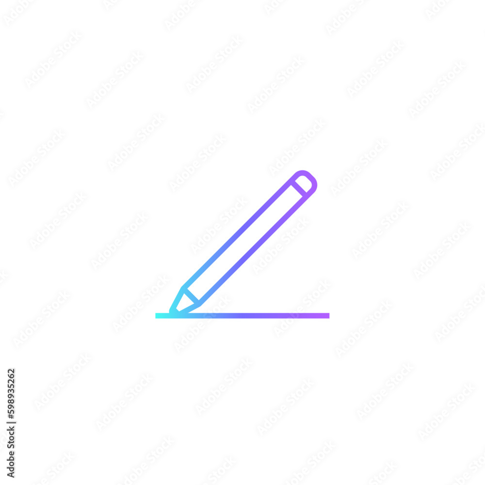 Write Education icon with blue duotone style. pen, pencil, line, paper, hand, document, signature. Vector illustration Write Education icon with blue duotone style. pen, pencil, line, paper, hand, document, signature. Vector illustration