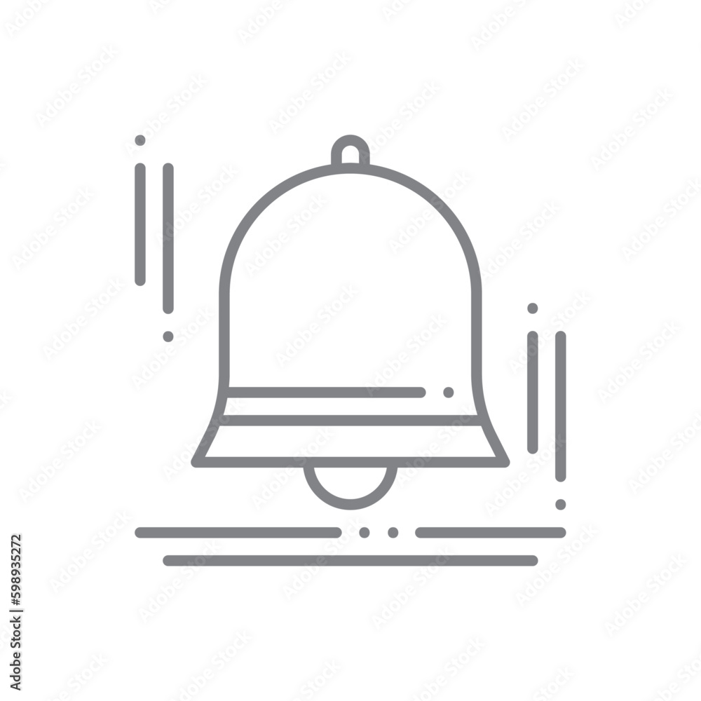 Bell Education icon with black outline style. alarm, alert, notification, reminder, ring, doorbell, element. Vector illustration Bell Education icon with black outline style. alarm, alert, notification, reminder, ring, doorbell, element. Vector illustration