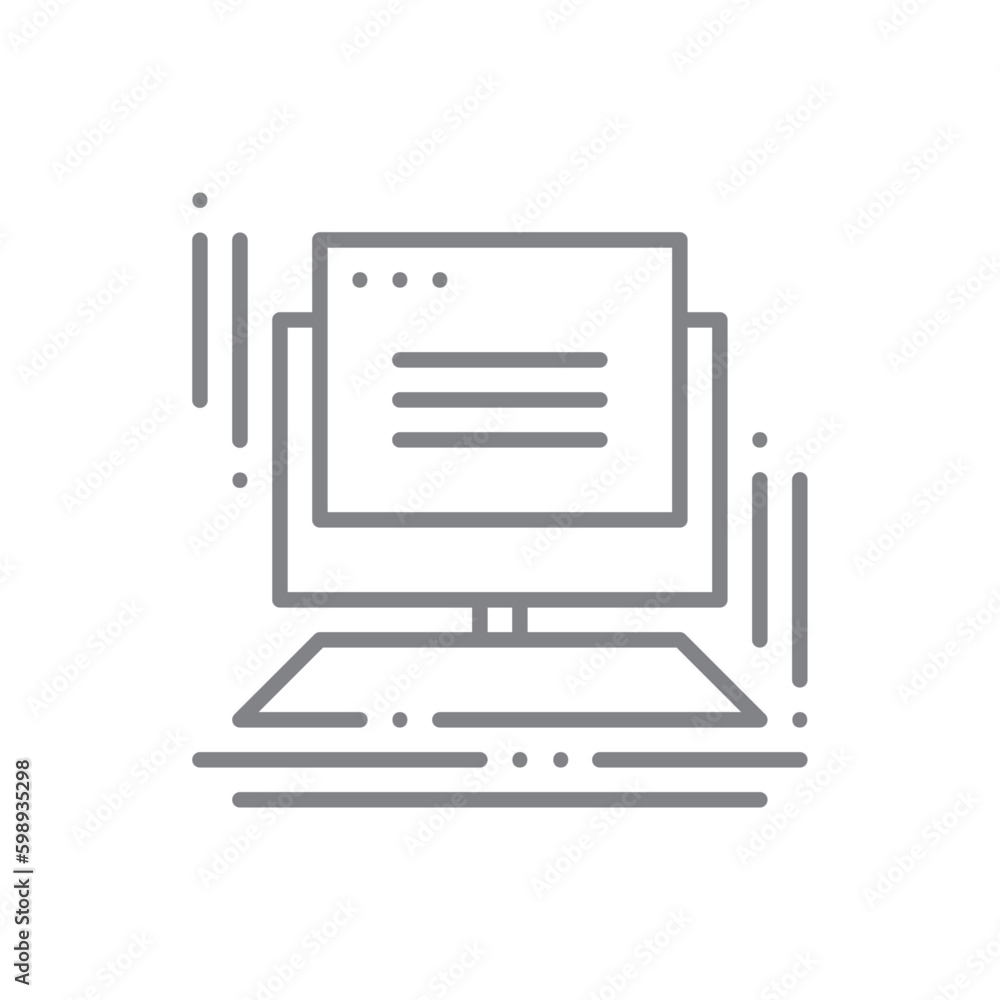 Computer Education icon with black outline style. internet, pc, screen, laptop, monitor, display, electronic. Vector illustration Computer Education icon with black outline style. internet, pc, screen, laptop, monitor, display, electronic. Vector illustration
