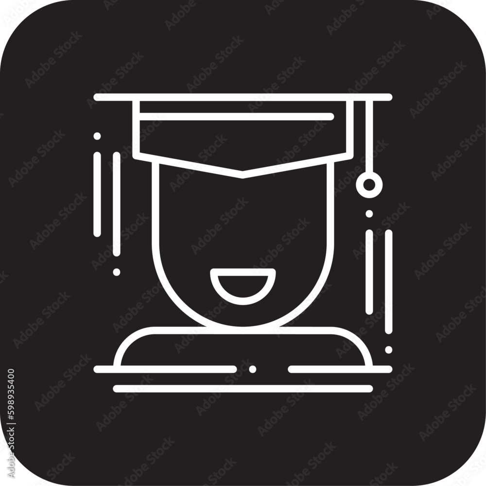 Mortar Board Education icon with black filled line style. hat, education, cap, university, graduation, college, graduate. Vector illustration Mortar Board Education icon with black filled line style. hat, education, cap, university, graduation, college, graduate. Vector illustration