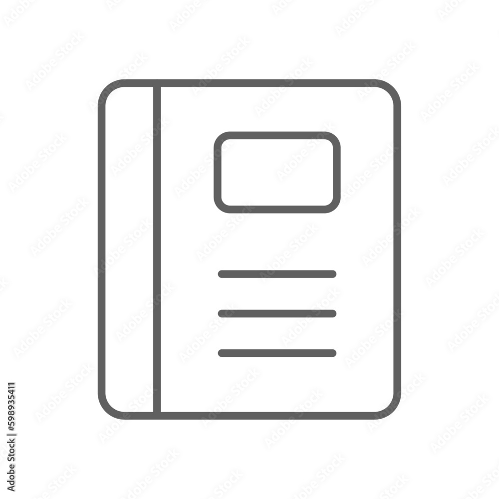 Book Education icon with black outline style. education, library, literature, textbook, paper, dictionary, knowledge. Vector illustration Book Education icon with black outline style. education, library, literature, textbook, paper, dictionary, knowledge. Vector illustration
