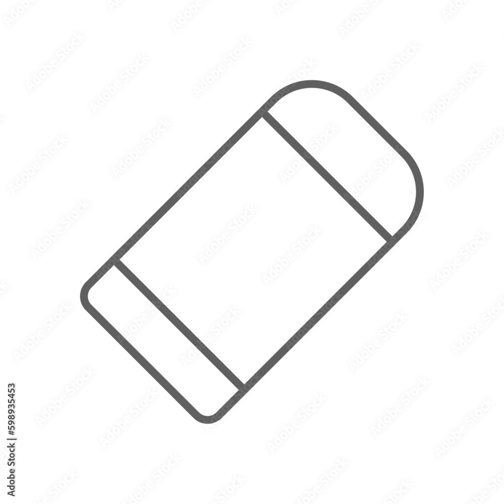 Eraser Education icon with black outline style. pencil, stationery, pen, school, drawing, education, rubber. Vector illustration Eraser Education icon with black outline style. pencil, stationery, pen, school, drawing, education, rubber. Vector illustration