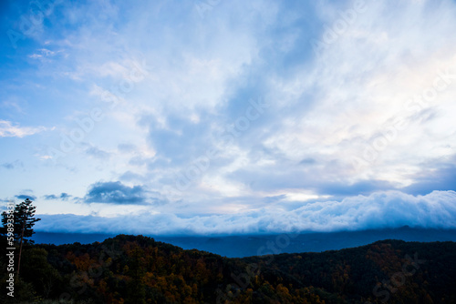 Autumn sunset in La Vall D En Bas  La Garrotxa  Spain