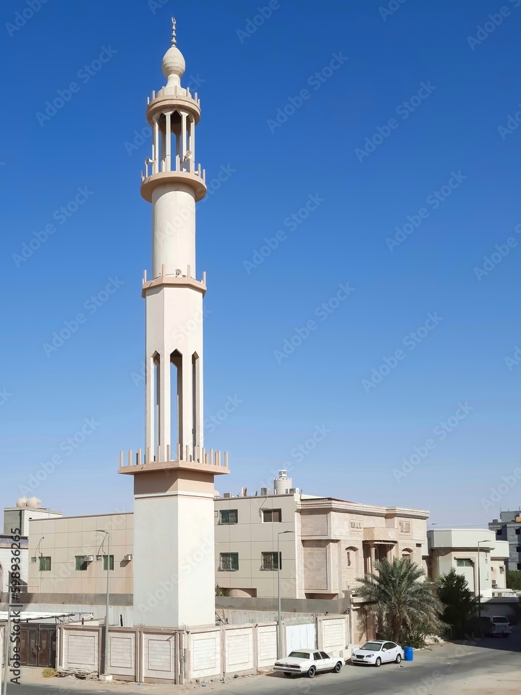 The beautiful minaret of the mosque