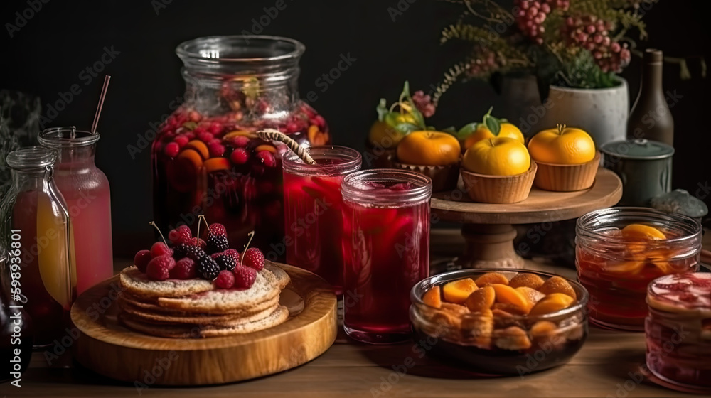 fresh juice or smoothie from healthy berries. Generative AI fresh juice or smoothie from healthy berries. Generative AI