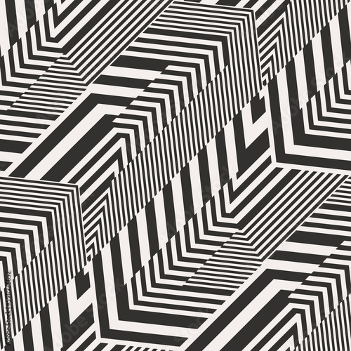 Monochrome Variegated Textured Urban Striped Pattern
