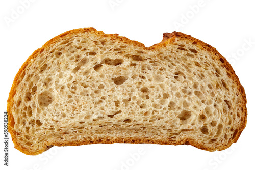 Slice of the bread isolated over the white background

