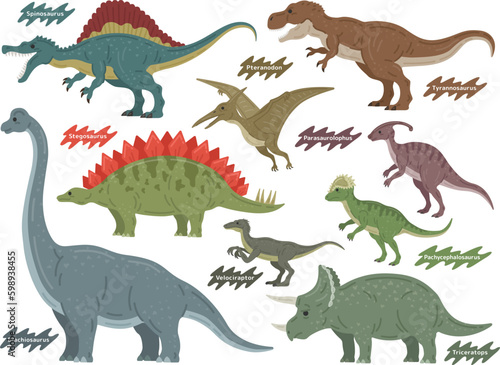 さまざまな恐竜のイラストセット © R-DESIGN