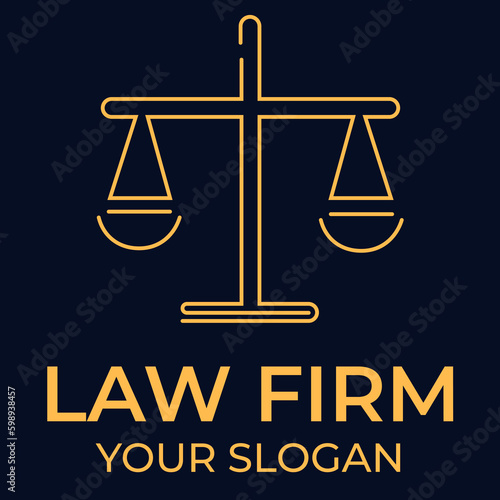 Justice, Scale, and legal icons for Law firm logo. Balance symbol - stock vector  