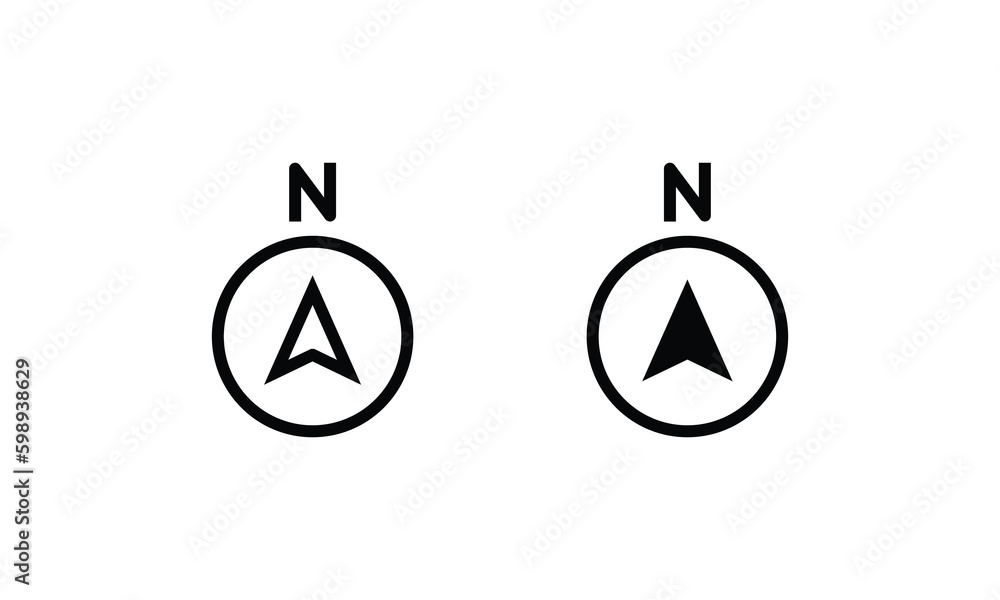 Navigator icon Compass technology, geolocation pointing north east icons button,vector, sign, symbol, logo, illustration, editable stroke, flat design style isolaated on white linear pictogram - obrazy, fototapety, plakaty 