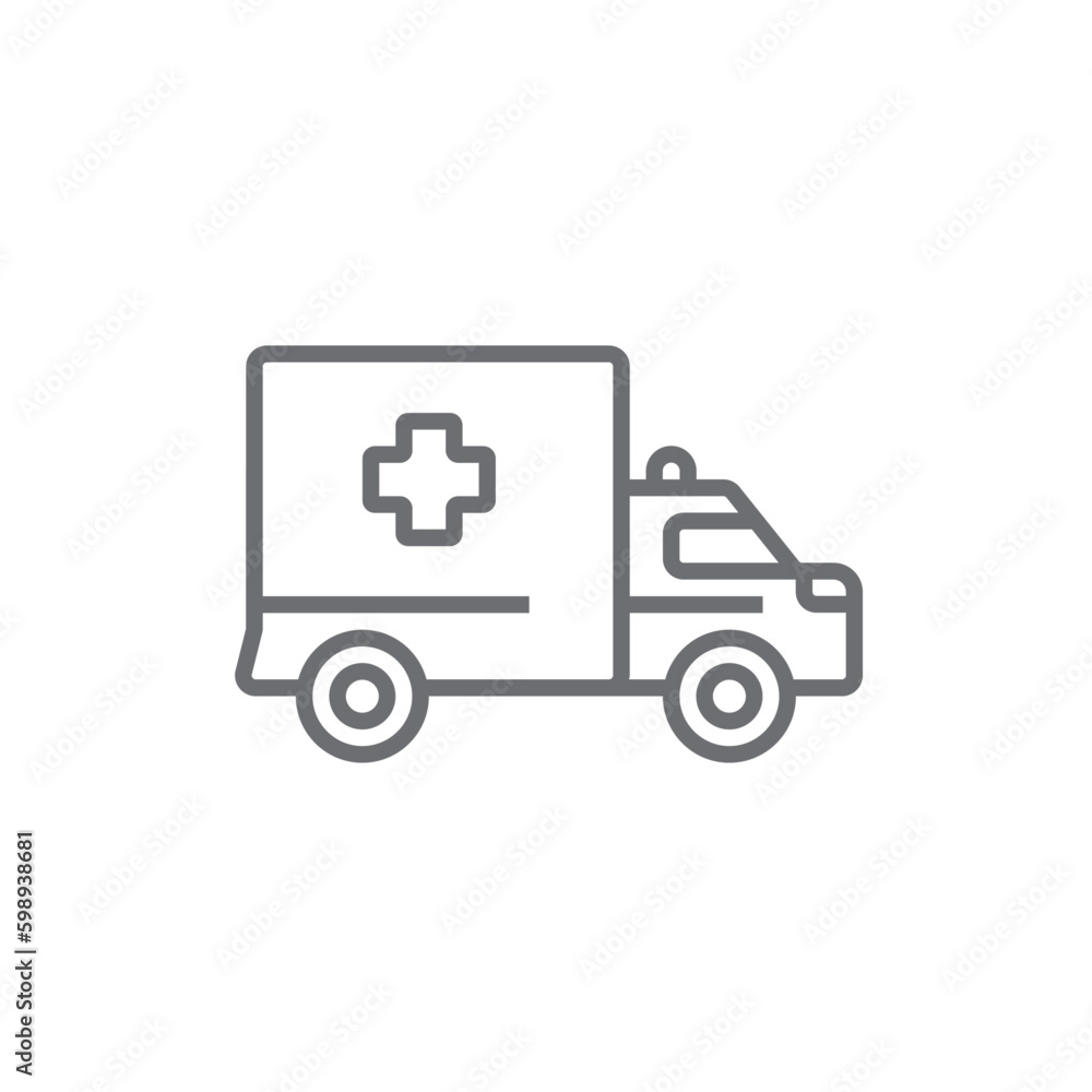 Ambulance Digital Healthcare icon with black outline style. help, care, rescue, transportation, urgent, service, paramedic. Vector illustration Ambulance Digital Healthcare icon with black outline style. help, care, rescue, transportation, urgent, service, paramedic. Vector illustration