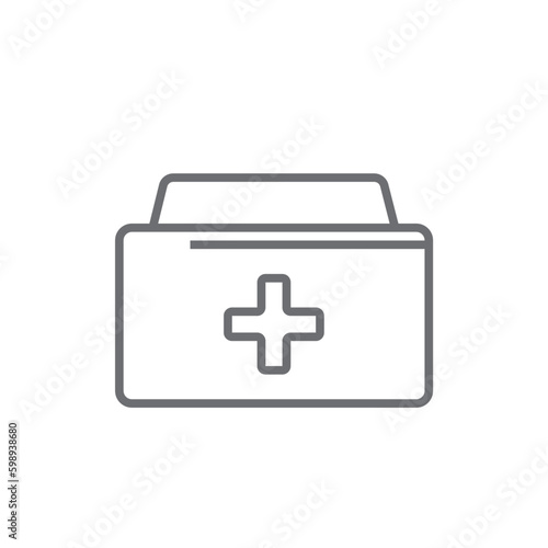 Med Kit Digital Healthcare icon with black outline style. hospital, doctor, care, pharmacy, equipment, treatment, bag. Vector illustration