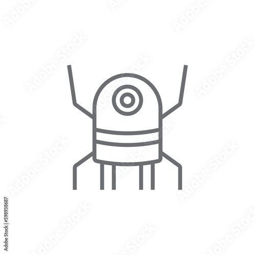 Nanobot Digital Healthcare icon with black outline style. technology, machine, biotechnology, robot, futuristic, nanotechnology, artificial. Vector illustration